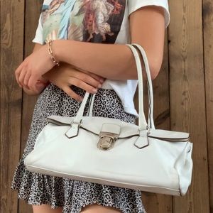 Adorable white leather Prada handbag